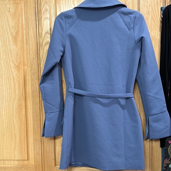 Princess Polly Blue Wrap Blazer Dress Long Sleeve Tie Waist - Picture 10 of 10